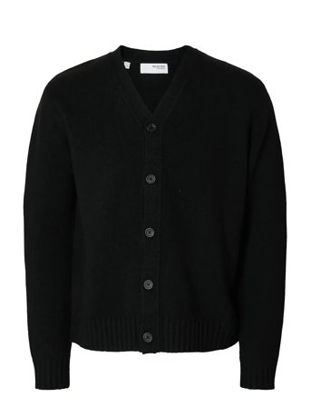 Slhcody Ls Knit Relaxed Cardigan Noos Black Selected