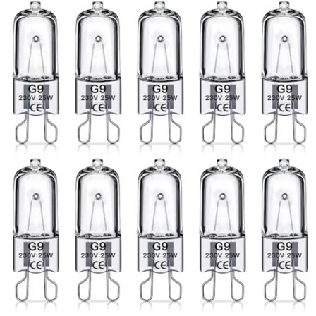 G9 Halogenlampor 25W, 230V, 10-pack
