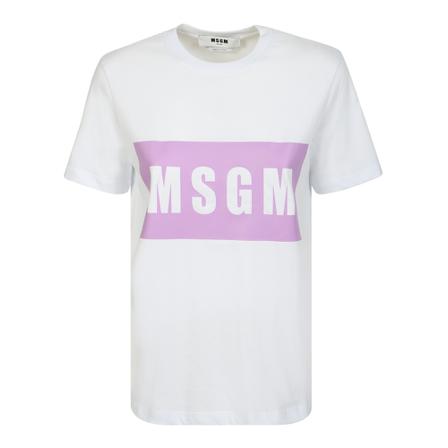 Msgm t-shirt with logo Hvid, Dame T-shirts