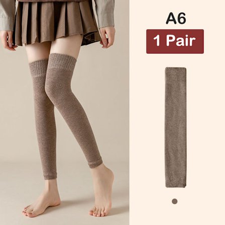 1 Par Over Knee Fodløse benvarmere Vinterstrikket hæklet Lon