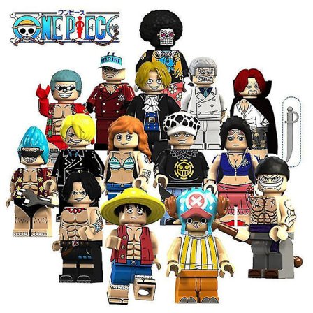15 stk. One Piece Luffy, Jobana Mesabo Robin Shanksbrook Samlet Byggeklods Minifigur Legetøj