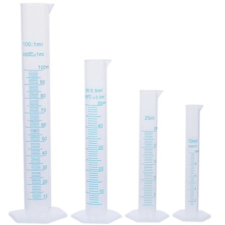 4 stk. kop sæt 50 ml målecylinder hydrometer reagensglas gradueret målecylinder
