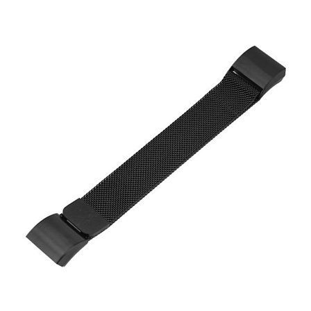 Magnetisk armband i rostfritt stål i milanesisk stil, ersättningsband för Fitbit Charge 2, svart
