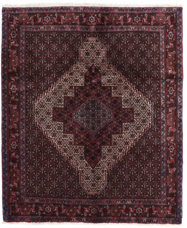127X151 Tapis Senneh D'orient Rouge Foncé/Rouge (Laine, Perse) Carpetvista