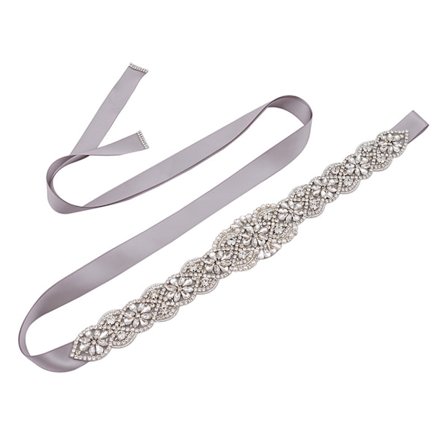 Sølvbryllupskæde til kvinder, bælte med indlagt rhinsten, brudepigebælte, damekjoletilbehør, brudepynt