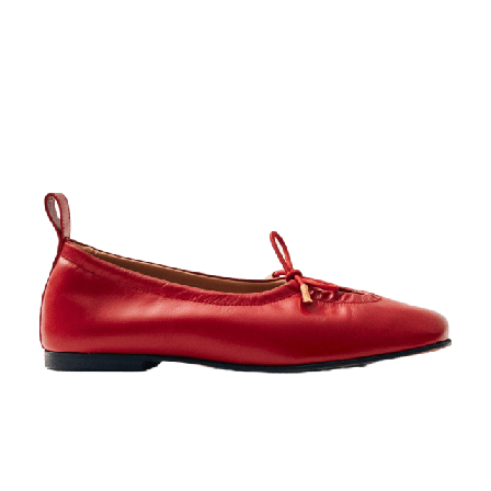 Alohas Rosalind Red Leather Ballet Flats Loafers Dam Röd 41