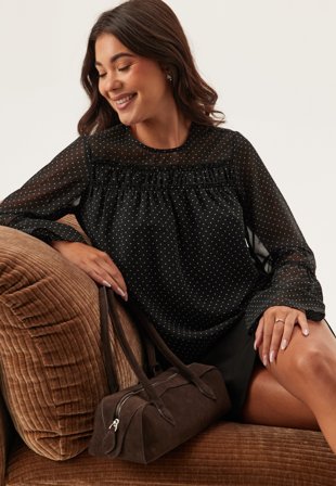 Happy Holly-Flounce Sleeve Blouse-48/50