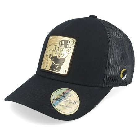 Monopoly - Schwarz trucker Cap - "Piggy Bank Gold Patch Black Trucker " @ Hatstore