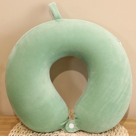 Resekudde Nackkudde Memory Foam Resekuddar Huvudstöd Kudde för Flygplan Tåg Bil Kontor Researtiklar Flygkuddar (Grön)