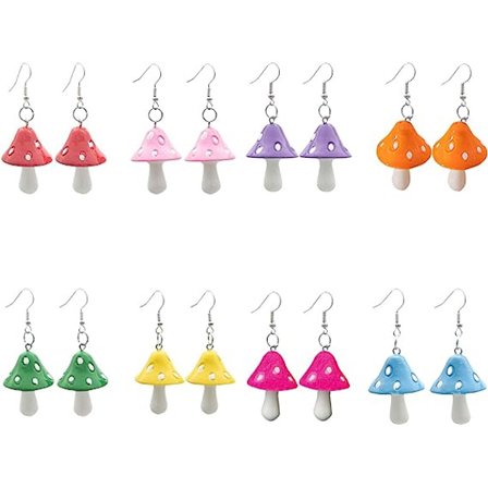Svampeformede Dangle Øreringe Søde Friske Chic Charm Svampe Drop Ea