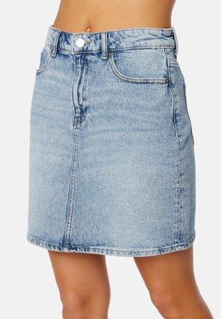 VILA Vikaja Denim Skirt Light Blue Denim Klær