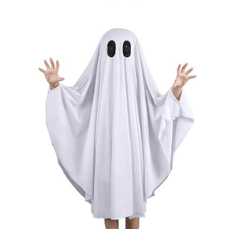 Halloween Børne Hvid Kappe Spøgelse Kappe Kreativ Komfortabel Hudvenlig Bomuld Åndbar Handsker Festkostume