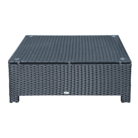 Sofabord Polyrattan Sort, Vejrbestandig 85x50x39cm