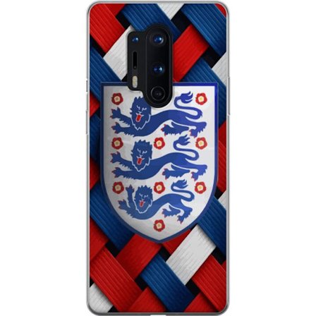 Yhteensopiva Puhelinkuori OnePlus OnePlus 8 Pro Graafinen Englanti-aihe heraldisilla leijonilla ja punaisella, valkoisella ja sinisellä punotulla kuv