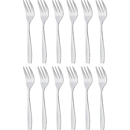 Kakegafler 12 stk, små, i rustfritt stål, 12-pakning Kakegaffelsett, 12 stk FDD