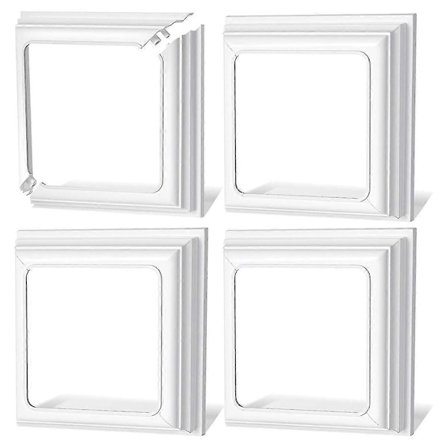 4x4 tommer Vinyl Stolpeskjørt - Hvit Stolpebase Deksel Trim For Tre- Og Vinylstolper, Terrasse- Og Verandasøyle, Trappegelender - Sett Med 4 (FMY)