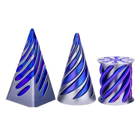 3 kpl Impossible Cones -spiraalikartiot, Fidget-lelu Impossible Pyramid End-to-End -lelu, tummansininen[mo]