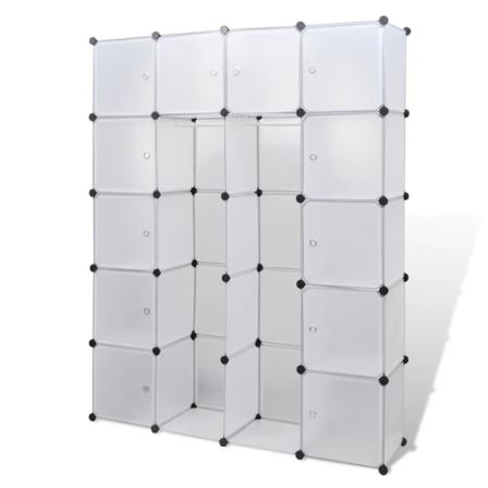 Vidaxl Förvaringsskåp Med 14 Utrymmen Vit 37x146x180,5 Cm Vit