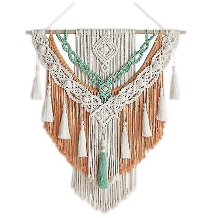 60x75cm Håndvævet Farvet Makrame Vægtæppe Boheme Dekoration