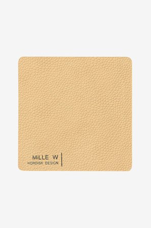 MiLLE W NORDISK DESIGN - Lasinen lasinalusta neliö 4-pack - Beige - Baari- & juomatarvikkeet - - Homeroom