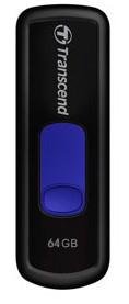 Transcend JetFlash 500 - USB-flashstasjon - 64 GB - USB 2.0 - marineblå