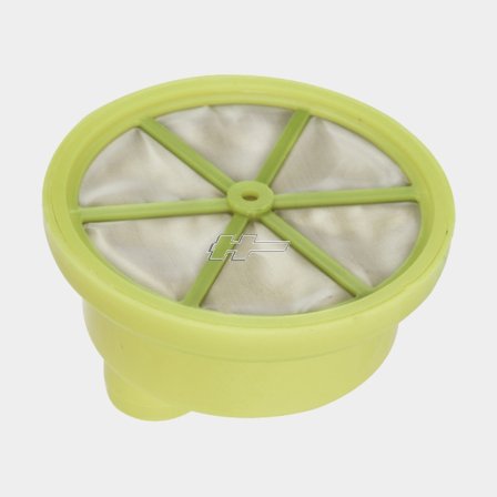 Sierra Bränslefilter i gul plast med finmaskigt nät för båtmotorer och marint bruk, hög filtreringseffektivitet