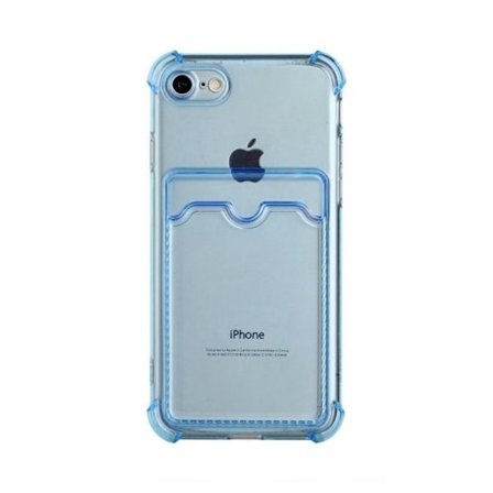 iPhone 7/8/SE (2020/2022) Stöttåligt Skal med Korthållare - Blå