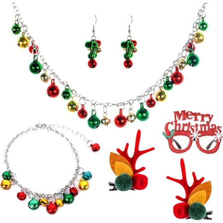 5-delat Julklocksmyckesset - Damklockshalsband, Armband, Hängande[HK]