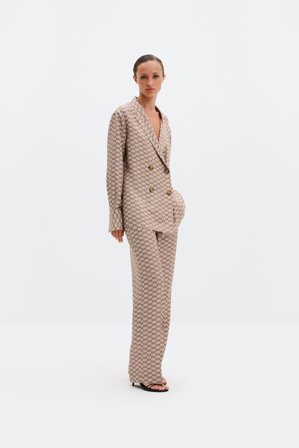 Malina - Monogram byxor - 42 - Monogram Beige