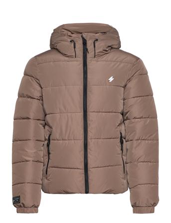 Hooded Sports Puffr Jacket Superdry Beige