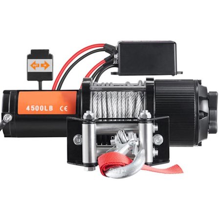Elektrisk Winch - DUOKU - 12 V - 4500 lb - Stål Kabel 1/4 tomme x 39 fod - Trådløs Fjernbetjening