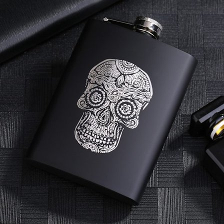 Sort Matt 8OZ Whiskyflaske Bærbar Rustfritt Stål Reiseflaske