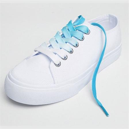 1 par Gradient Skotråder For Sneakers 8mm Skotråder Flat Myke Skotråder Rosa Gul