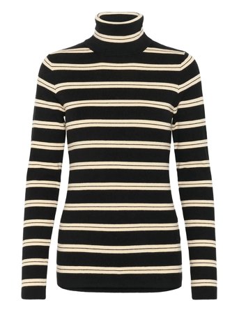 Slspina Stri Ped Rollneck Black Soaked In Luxury