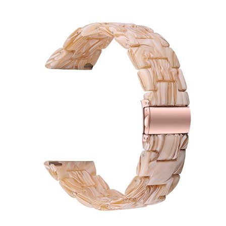 22 mm urrem i resin-stil til Fossil-ur - Silke Hvid