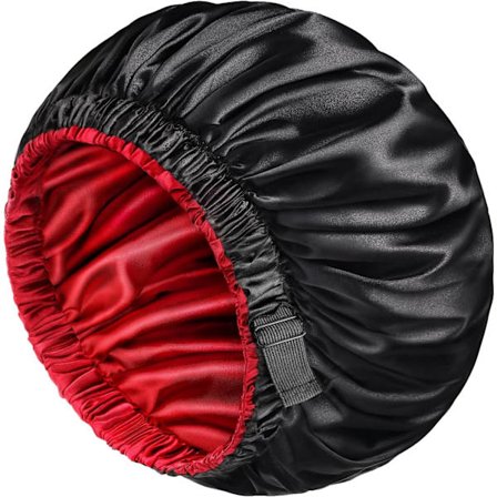 Sort Satins Bonnet til Mænd og Kvinder, Silke Sove Bonnet til Krøllet