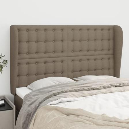 Vidaxl Huvudgavel Med Kanter Taupe 147x23x118/128 Cm Tyg Taupe