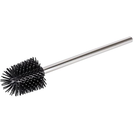 Silikonebørste med rustfrit stålhåndtag Toiletbørste med udskifteligt silikonebørstehoved Blank