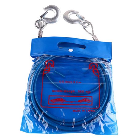 Vinssin köysi teräsköysi kumilla vahvistettu vetoköysi kulutuskestävä vaihto SUV-autolle, kuorma-autolle, ATV:lle, UTV:lle 4 m / 13,1 jalkaa 3 tonnia