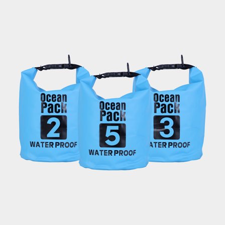 Drybag set / dry bags Ocean Pack, 500D, 2/3/5 liter, blue, 3-pack
