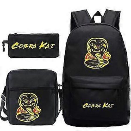 3-delt sett Cobra Kai Ryggsekk Skolevesker Casual Bagpacks Trykte Sekker For Tenåringer Jenter Gutter Reisevesker (1)