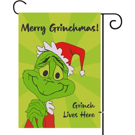 Grinch julehageflagg, hageflagg tosidig vertikal