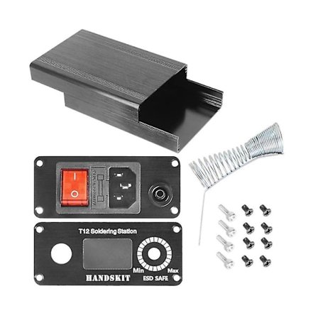 T12 Loddekolbe Aluminium Kabinet Loddestation Aluminium Sort Skal