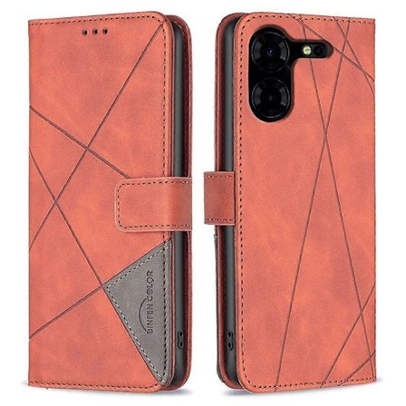 BINFEN COLOR BF05 Til TECNO Pova 5 Pro 5G Etui PU Læder Flip Stand Telefon Cover - Grå