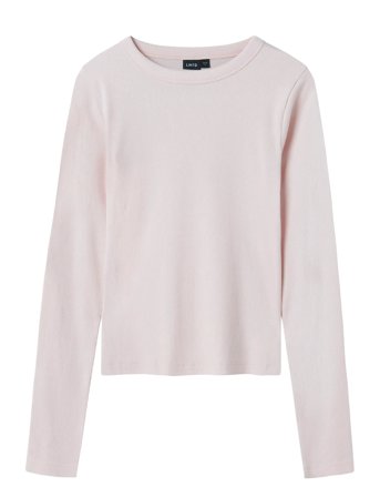 Nlfhinaja Ls Solid Short S Top Noos Pink LMTD