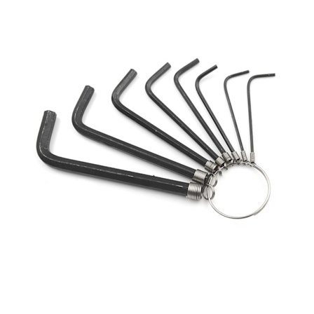 1,5 mm 2 mm 2,5 mm 3 mm 3,5 mm 4 mm 5 mm L-formade insexnycklar 7 i 1 på nyckelringar