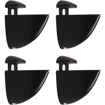 (M) Justerbart glashyllfeste, 4 stk. glashyllfester, sinklegering justerbar glassklemme