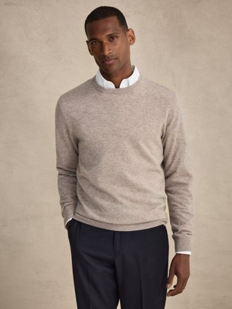 John Henric Men's Beige Pullover Regular Fit Size S