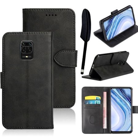 Fodral - Xiaomi - Redmi Note 9S/ Note 9 Pro - PU-läder - Svart - Integrerat stöd