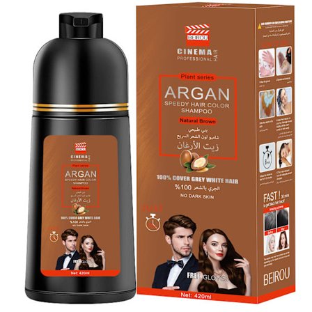 Hårfarge, farge håret, klart vann, svart hårfarge [Naturlig brun]